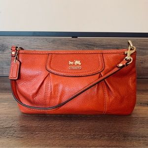 Coach Leather Convertible Wristlet in Persimmon